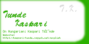 tunde kaspari business card